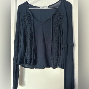 Hollister Navy Long Sleeve Top